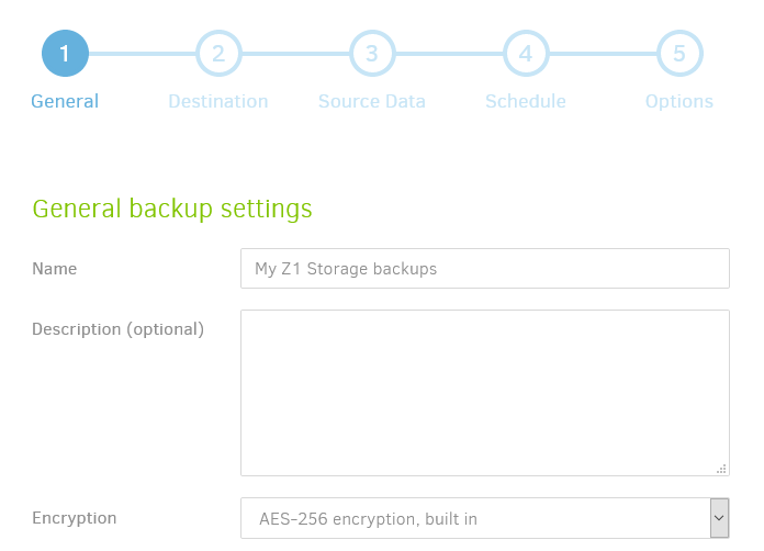 General Backup Settings